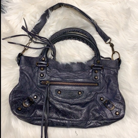 balenciaga navy blue bag
